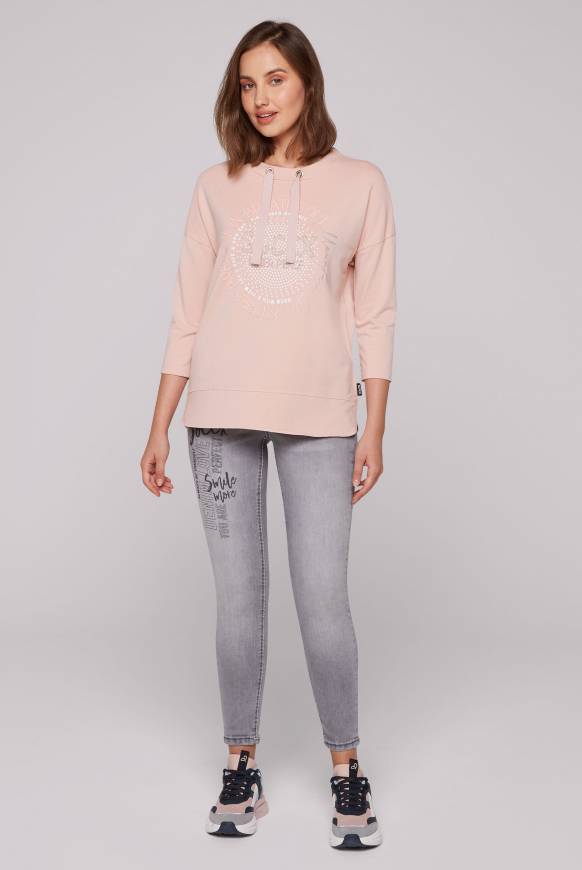 Soccx Shirt mit Stehkragen und Artwork rose blush Osterangebot