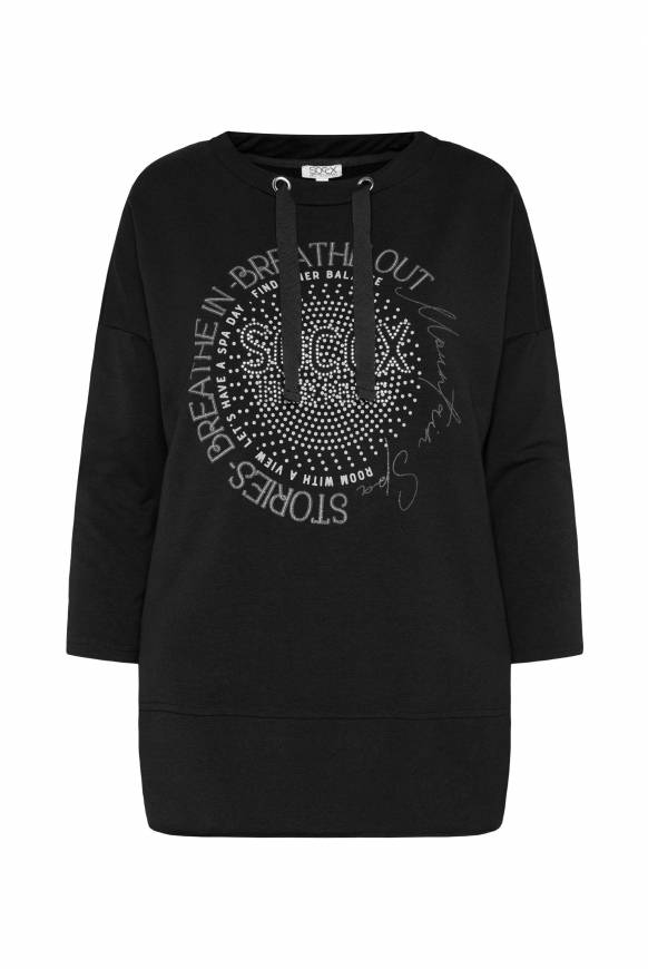 Soccx Shirt mit Stehkragen und Artwork black Muttertagsangebot