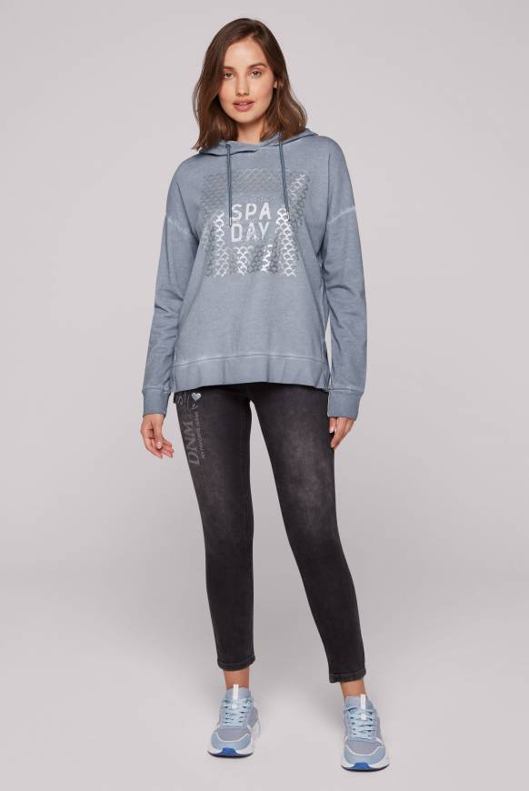 Soccx Hoodie Oil Dyed mit Artwork cold grey Valentinstagsangebot