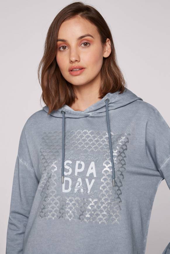 Soccx Hoodie Oil Dyed mit Artwork cold grey Valentinstagsangebot