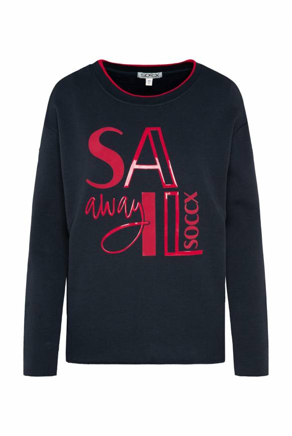 Soccx Bonded Sweatshirt mit Glossy-Print blue navy Lagerräumung