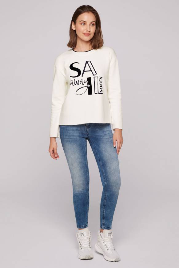 Soccx Bonded Sweatshirt mit Glossy-Print ivory Heißer Verkauf