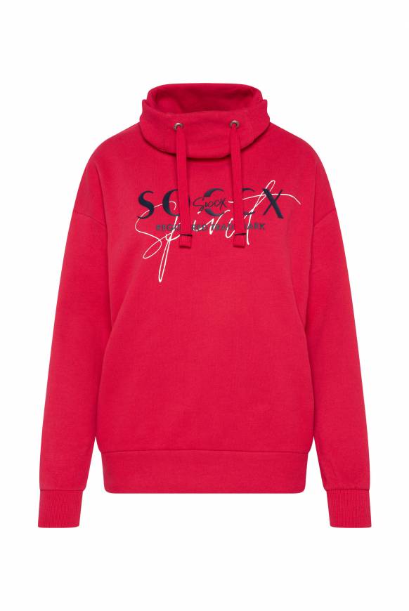Soccx Sweatshirt mit hohem Kragen und Logo Print clear red Top Angebot