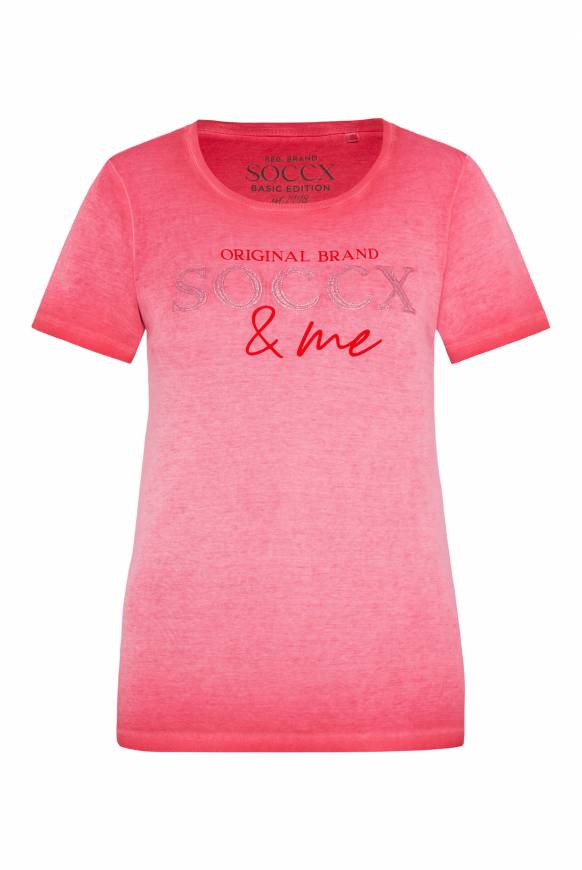 Soccx Basic Logo T-Shirt Oil Dyed clear red Tägliche Deals