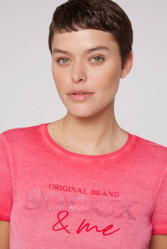 Soccx Basic Logo T-Shirt Oil Dyed clear red Tägliche Deals