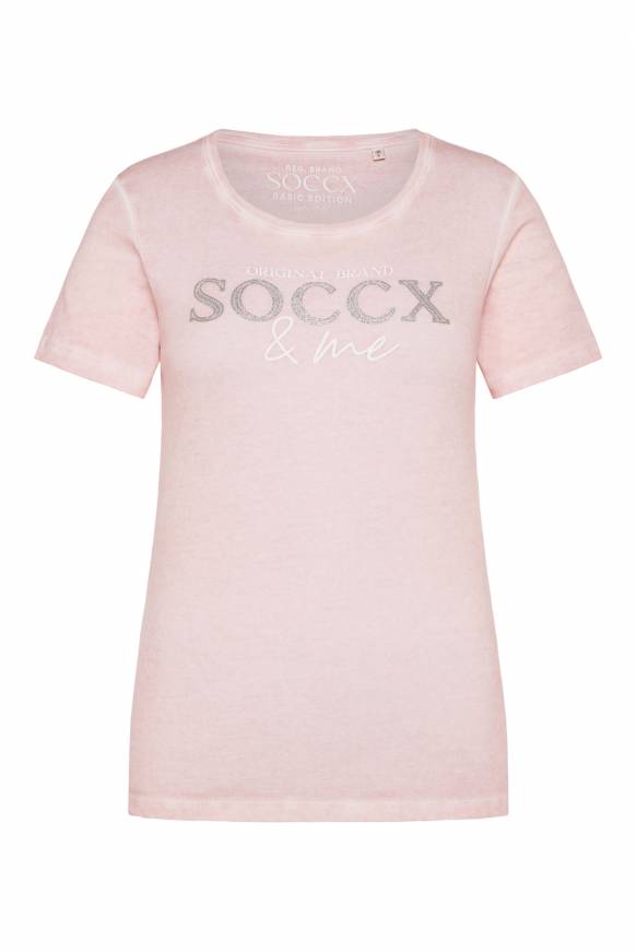Soccx Basic Logo T-Shirt Oil Dyed rose blush VIP-Rabatte