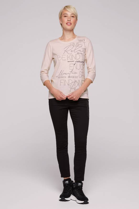 Soccx Shirt mit Wording Print und Schmucksteinen rose blush Zeitbegrenzte Promotion