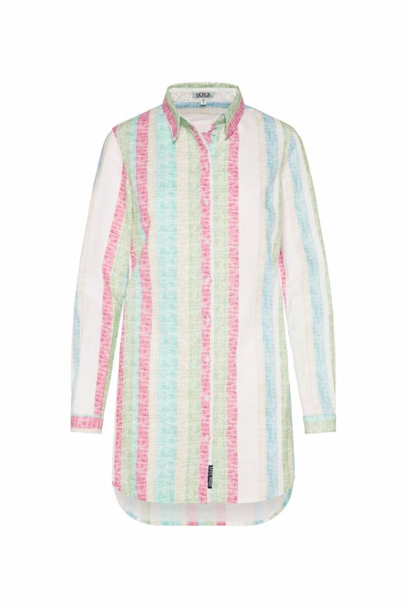Soccx Bunt gestreifte Leinenbluse multi color Kostenloser Versand international