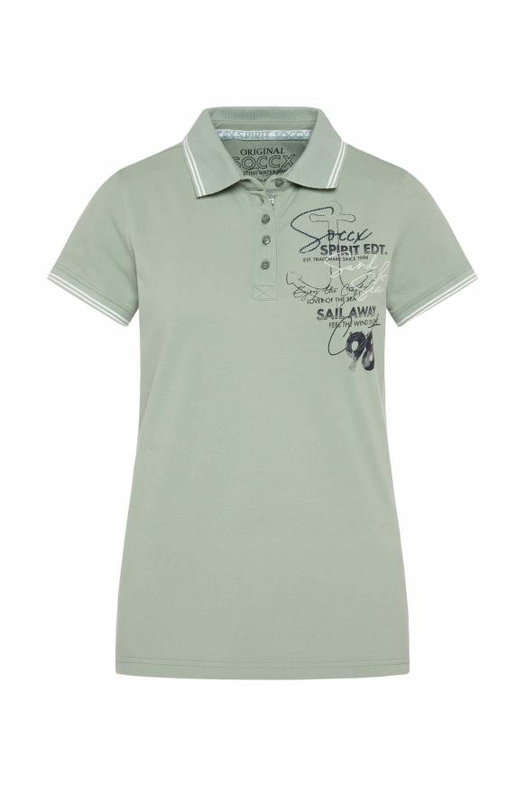 Soccx Pikee-Polo mit Rücken-Artwork muted aqua Speichern exportieren