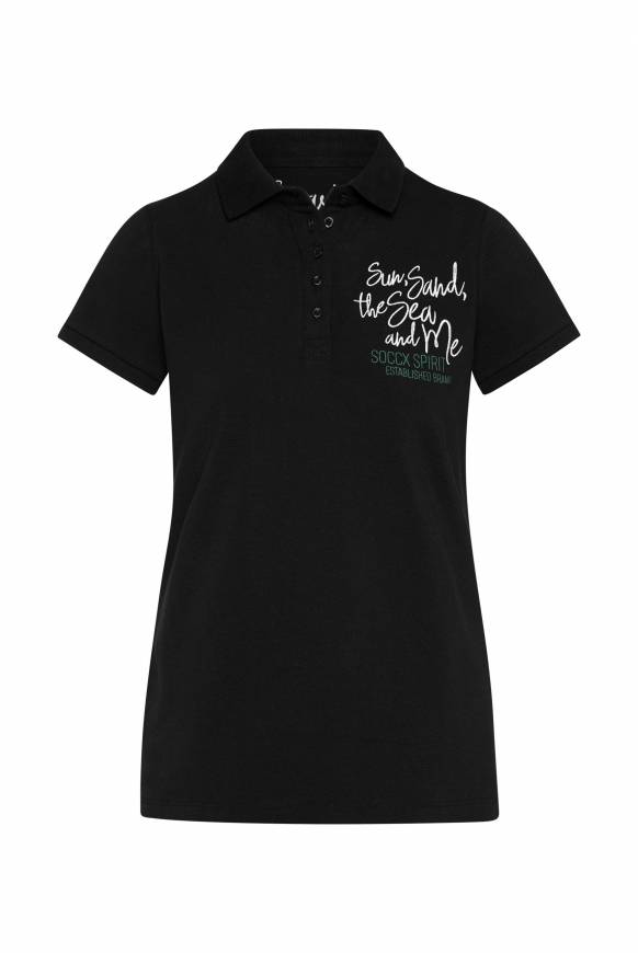 Soccx Pikee-Polo mit Rücken-Artwork black Black Friday Preise