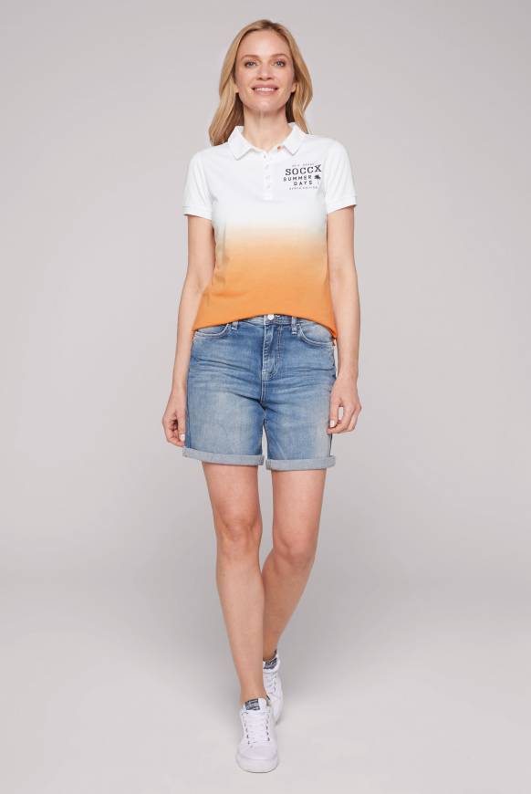 Soccx Poloshirt Dip Dye mit Rücken-Artwork sunstone Rabatte dieses Monats