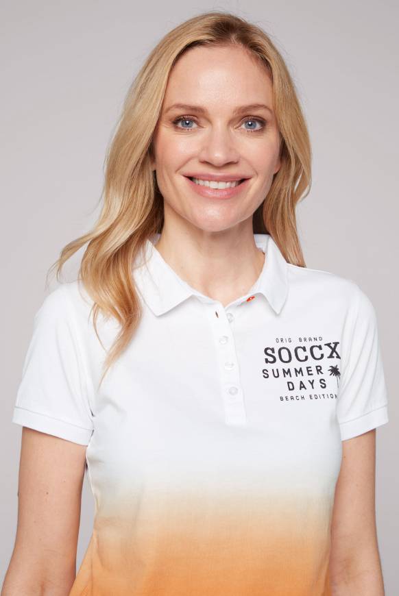 Soccx Poloshirt Dip Dye mit Rücken-Artwork sunstone Rabatte dieses Monats