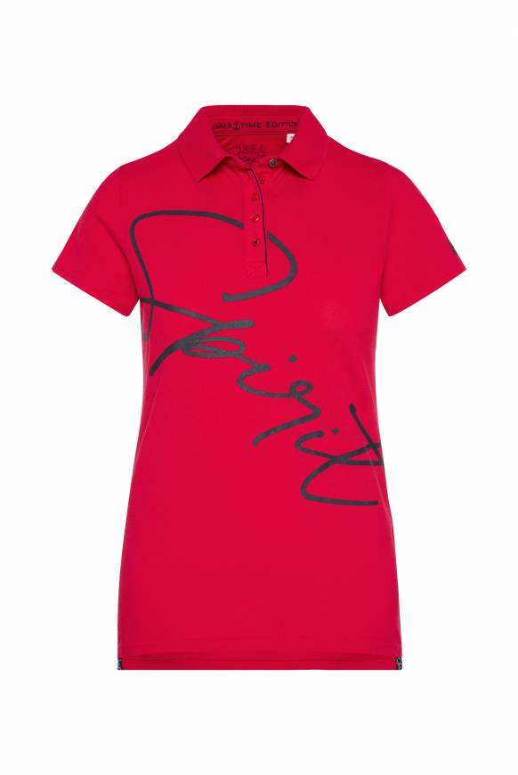 Soccx Poloshirt aus Pikee mit Label Print clear red XS Auslauf