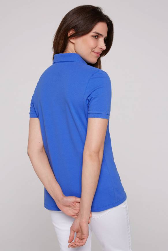 Soccx Poloshirt aus Pikee mit Glitter Print deep sky Angebote