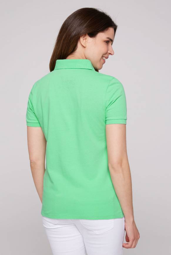 Soccx Poloshirt aus Pikee mit Glitter Print regatta green Hotsell