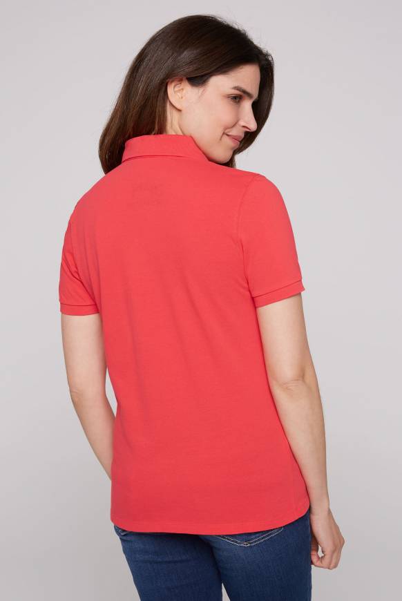 Soccx Poloshirt aus Pikee mit Glitter Print skipper red im Angebot