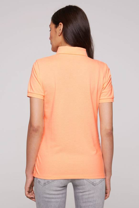 Soccx Kurzarmpolo aus Pikee mit Logo Print speed orange L Fabrikverkauf