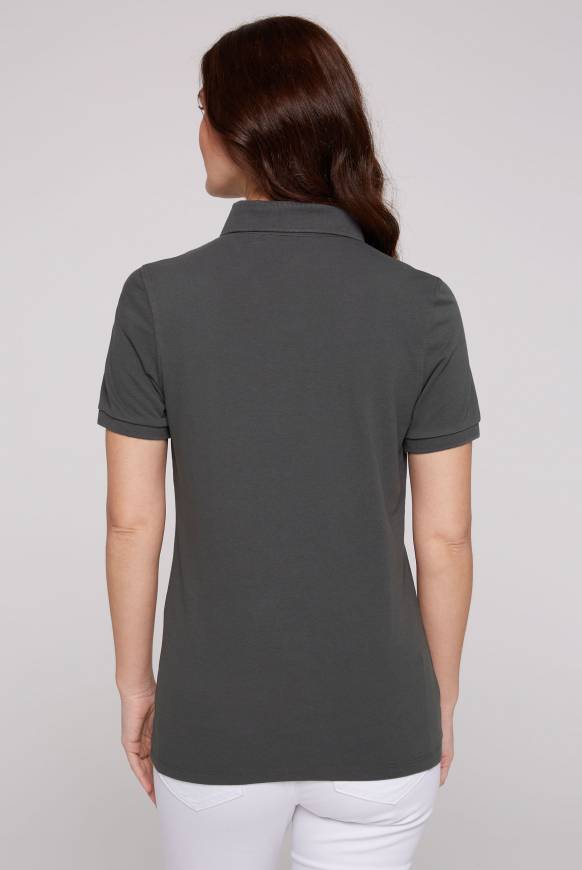 Soccx Kurzarmpolo aus Pikee mit Logo Print ash Meist gekauft