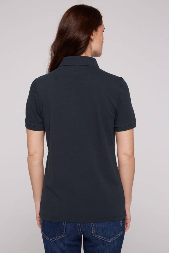 Soccx Poloshirt aus Pikee mit Glitter Print classic navy Blitzverkäufe