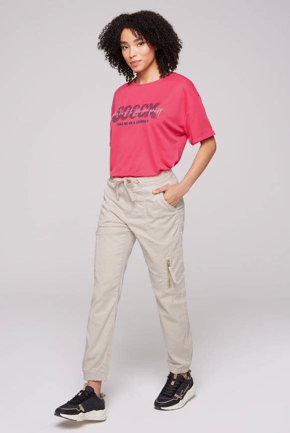 Soccx Cargohose mit Print Artwork stone beige Günstig kaufen