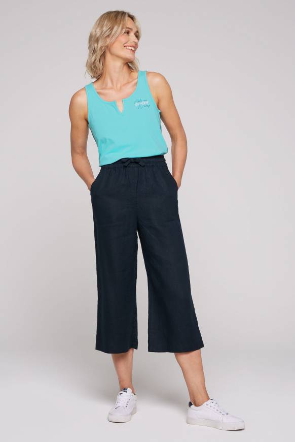 Soccx Culotte aus Leinen mit Elastikbund blue navy Großer Ausverkauf