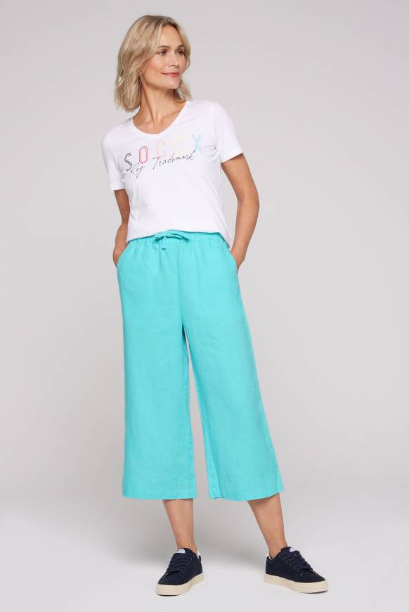 Soccx Culotte aus Leinen mit Elastikbund lagoon blue Flash Sale