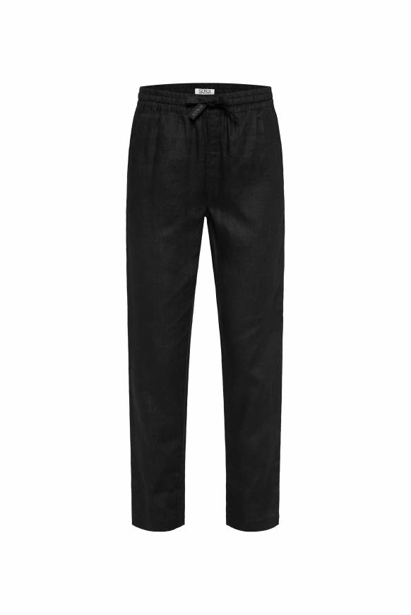 Soccx Klassische Leinenhose mit Elastikbund black XXXL Online Shopping