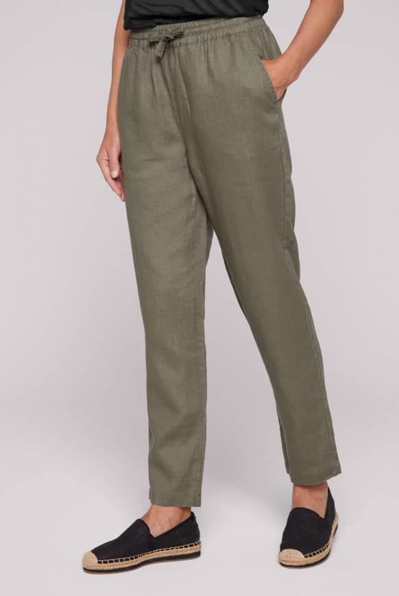 Soccx Klassische Leinenhose mit Elastikbund desert olive XXXL Exklusivangebot