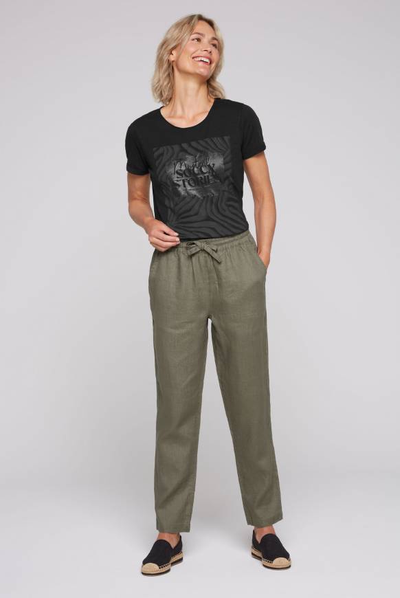 Soccx Klassische Leinenhose mit Elastikbund desert olive XXXL Exklusivangebot