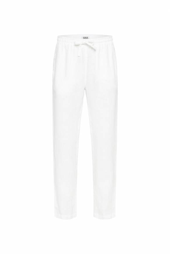 Soccx Klassische Leinenhose mit Elastikbund opticwhite Preisnachlass