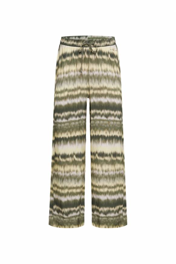 Soccx Gemusterte Palazzo-Hose mit Elastikbund desert olive Saisonschlussverkauf