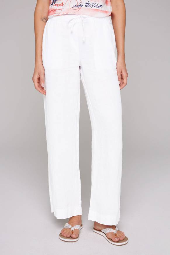 Soccx Leinenhose mit weitem Bein opticwhite Black Friday