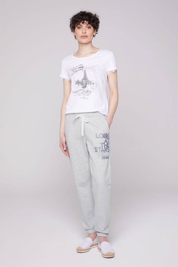 Soccx Sweathose mit Glitter Print grey melange XXL Cyber Monday