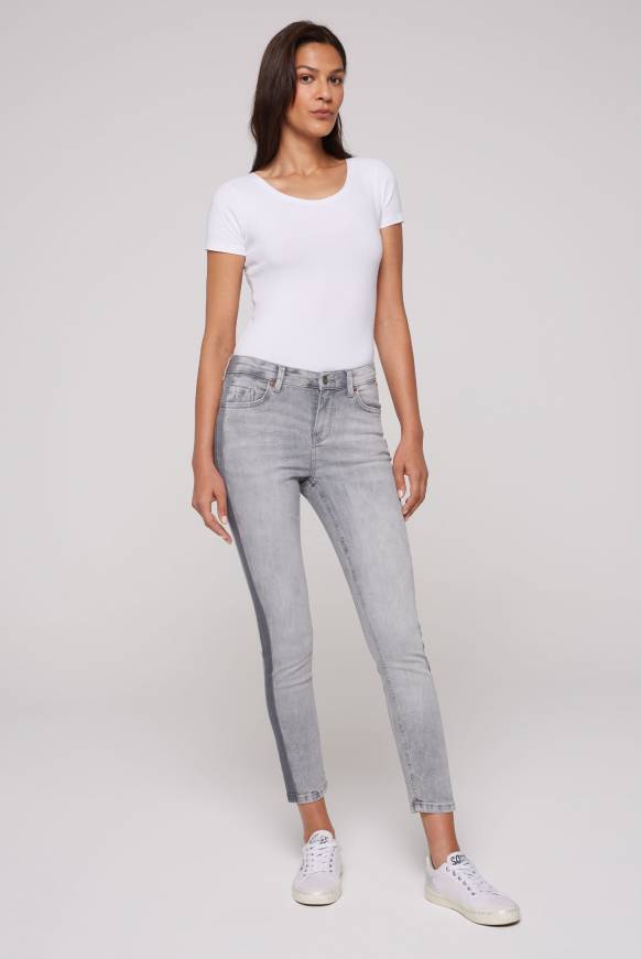 Soccx Jeans MI:RA mit Seitenstreifen grey Räumungsverkauf