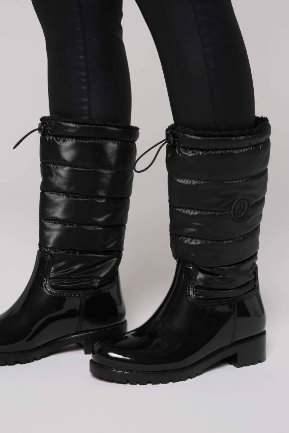 Soccx Gefütteter Gummistiefel mit Steppschaft black Tiefpreis