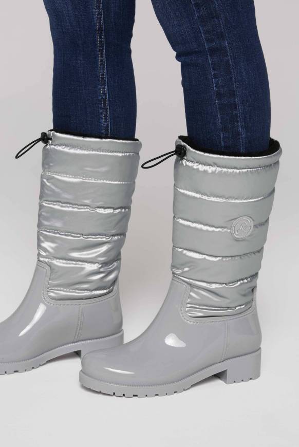 Soccx Gefütteter Gummistiefel mit Steppschaft silver Super Sparpreis
