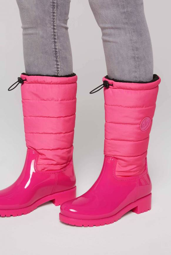 Soccx Gefütteter Gummistiefel mit Steppschaft neon pink Wochenangebot