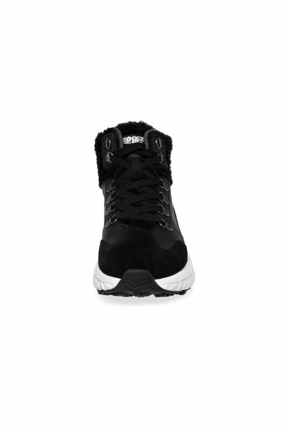 Soccx High Top Sneaker mit Kunstfell-Details black Kostenlose Rückgabe