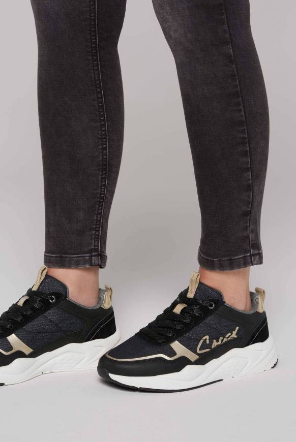 Soccx Leichter Sneaker mit Glitter-Design black Letzte 3 Tage