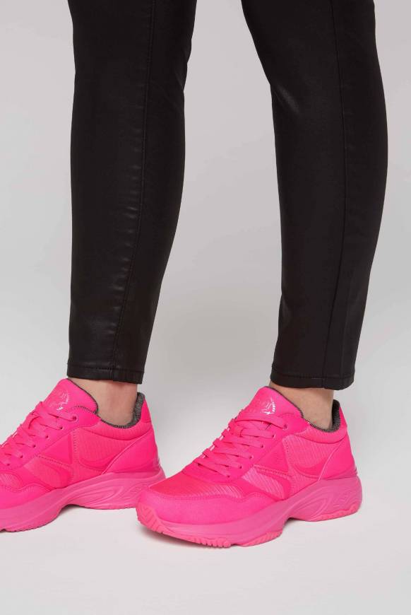 Soccx Fashion Sneaker im tonigen Materialmix neon pink Neueste Stile