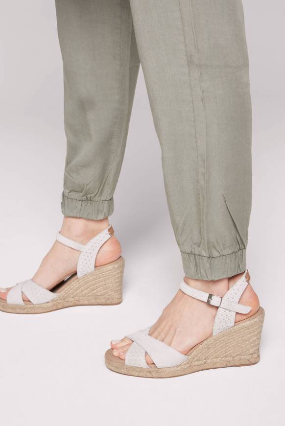Soccx Veloursleder-Espadrille mit Keilabsatz ivory Bis zu 60% Rabatt