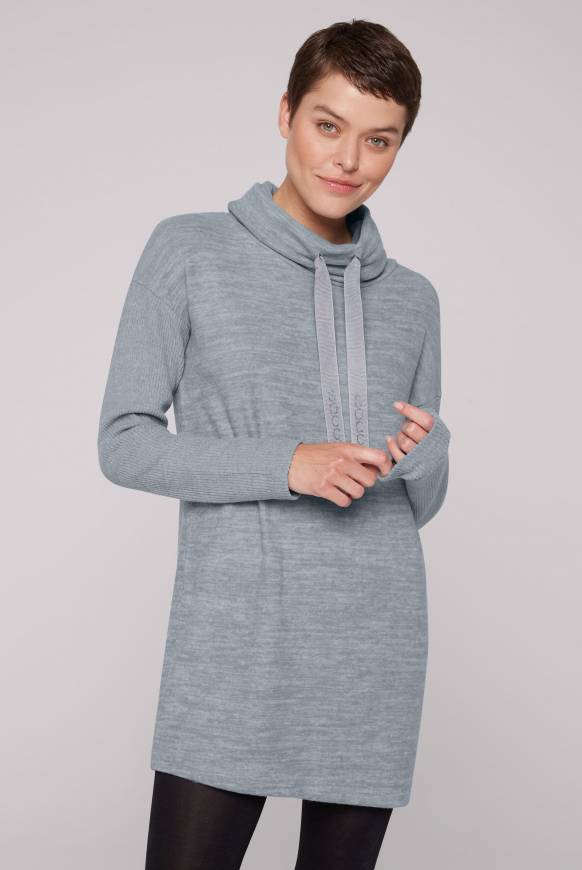 Soccx Meliertes Strickkleid mit Rollkragen cold grey melange Vierteljährliche Förderung