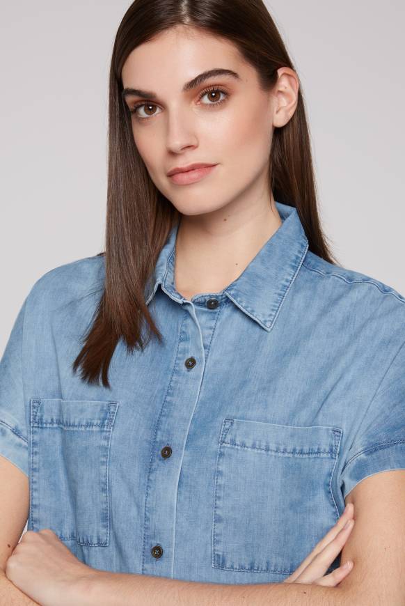 Soccx Kurzes Jeansblusenkleid mid blue wash XS Bis zu 55% Rabatt