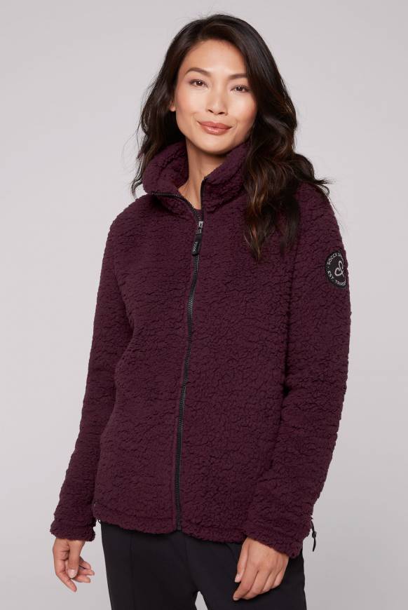 Soccx Sport-Jacke im Sherpa-Look deep plum Discount Store für neue Produkte