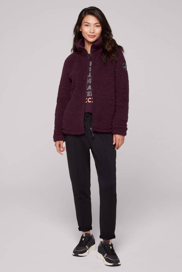 Soccx Sport-Jacke im Sherpa-Look deep plum Discount Store für neue Produkte