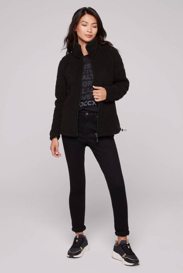 Soccx Sport-Jacke im Sherpa-Look black Nur noch ein Tag übrig