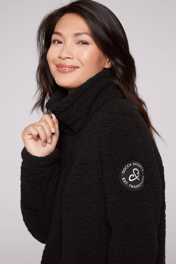 Soccx Sport-Jacke im Sherpa-Look black Nur noch ein Tag übrig