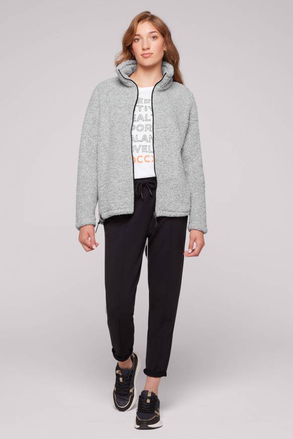 Soccx Sport-Jacke im Sherpa-Look grey melange Super Rabatt