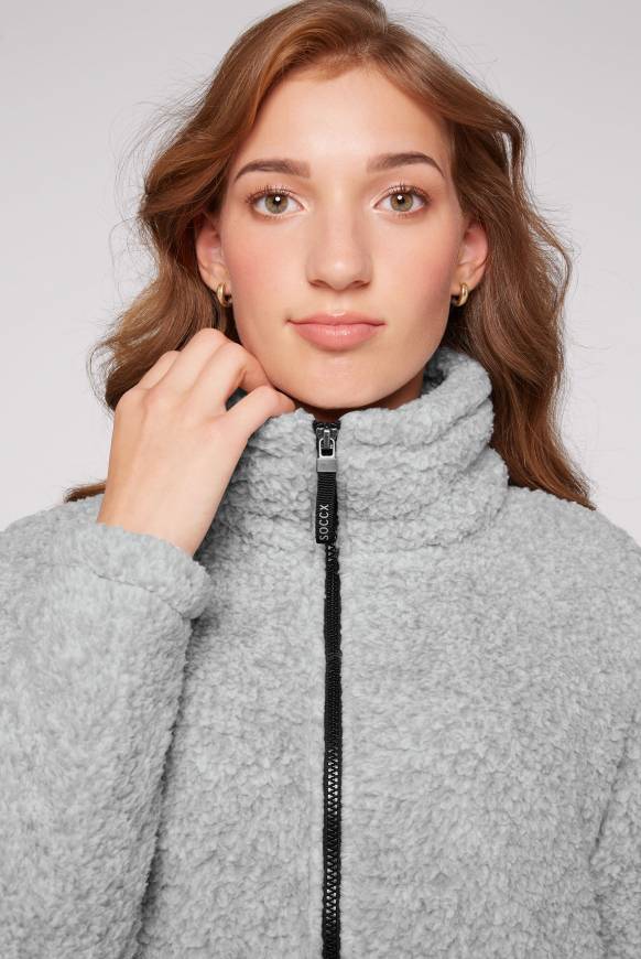 Soccx Sport-Jacke im Sherpa-Look grey melange Super Rabatt
