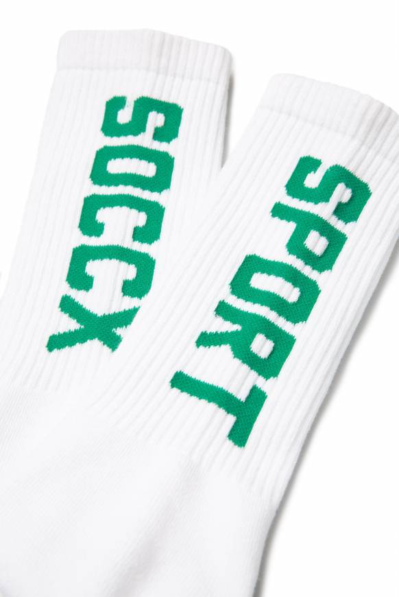 Soccx Lange Sportsocken mit Logo, 2 Paar opticwhite / active green Riesige Rabatte